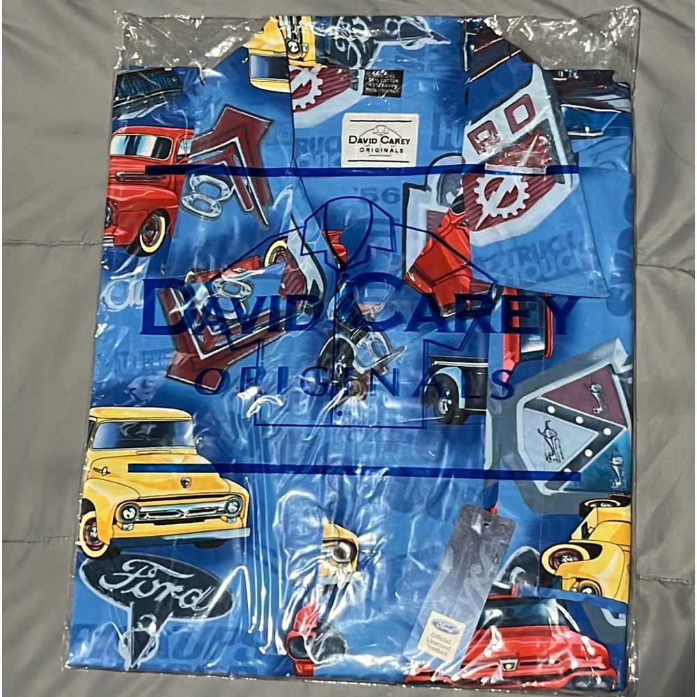 NWT David Carey Originals Ford Classic Truck Short Sleeve Shirt Button Men’s XL